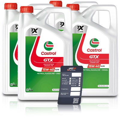Castrol 20 L GTX 15W-40 A3/B3 + Ölwechsel-Anhänger [Hersteller-Nr. 15F629] Image