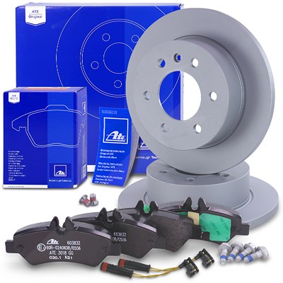 Ate Bremsscheiben +Bremsbeläge +Warnkontakt hinten [Hersteller-Nr. 40668882] für Mercedes-Benz, VW Image