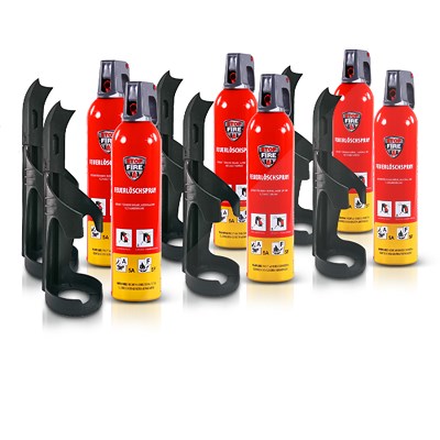 Reinoldmax 6x 750ml Feuerlöschspray FIRE EXTINGUISHING + 6x Wandhalterung [Hersteller-Nr. 41209725] Image