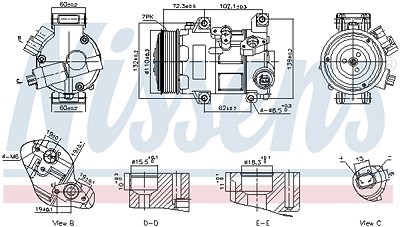Nissens Kompressor, Klimaanlage [Hersteller-Nr. 89516] für Toyota