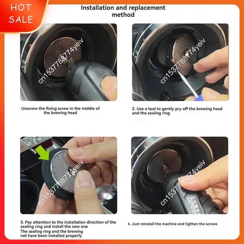 Ersatz-Kaffeemaschinenteile – Kaffeebrühkopf-Filtersatz, Silikondichtung für NINJA ES601 ES655 ES701 A62X Image