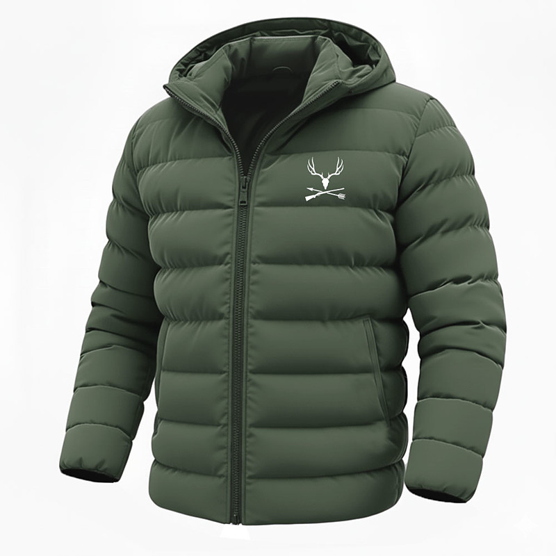 Men's Cow Print Winter Coat Down Jacket Puffer Jacket Thermal Warm Rain Waterproof Lightweight Casual Outdoor Daily Padded Quilted Hooded Jacket Fall Winter Long Sleeve Black Red Royal Blue