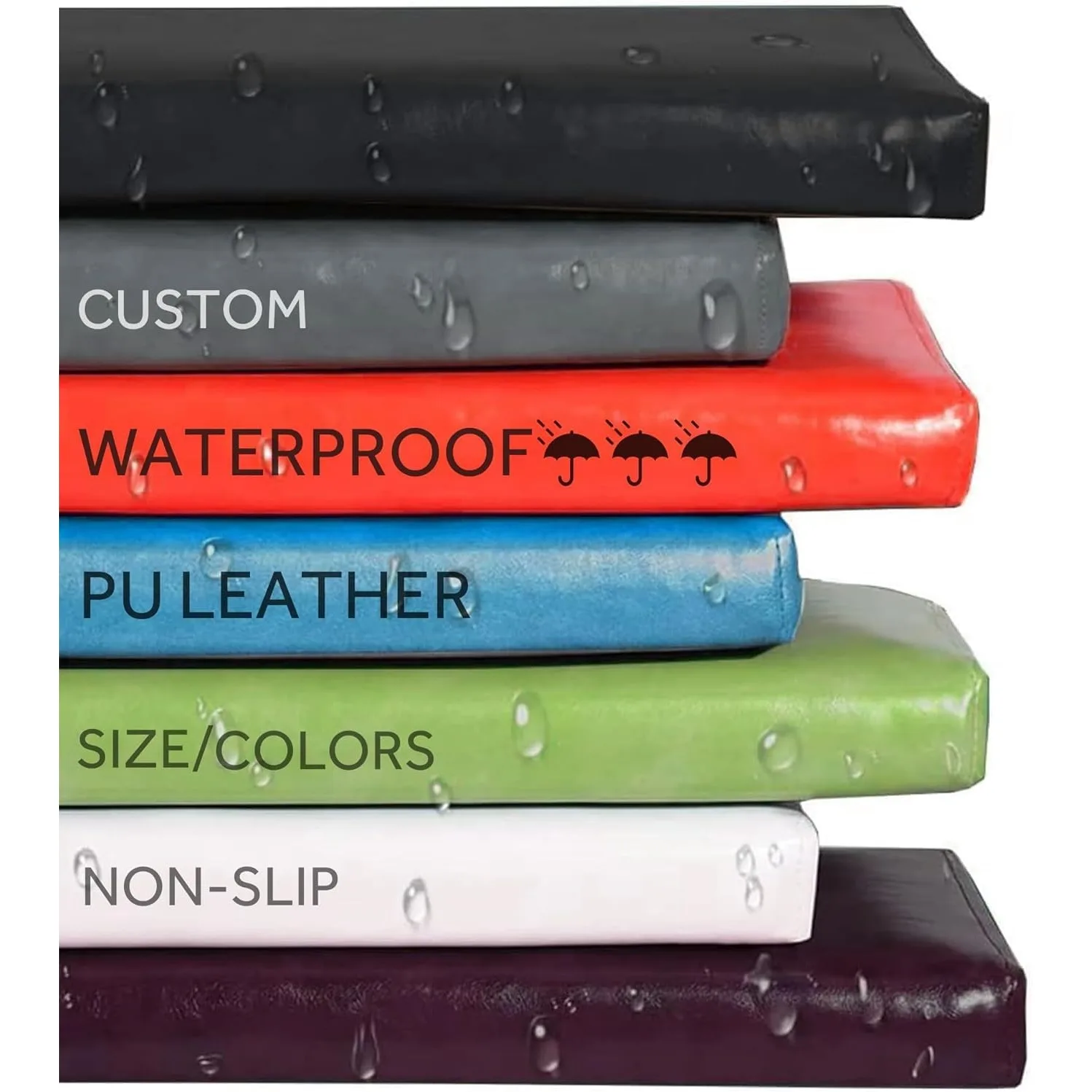 Wax Leather Custom waterproof Bench Cushion Garden Patio Seating Pad Long Mattress Chair Seat Pad Decorative Garden Pads Swings