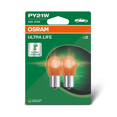 Osram PY21W ULTRALIFE Glühlampe orange 2er Blister [Hersteller-Nr. 7507ULT-2BL] Image