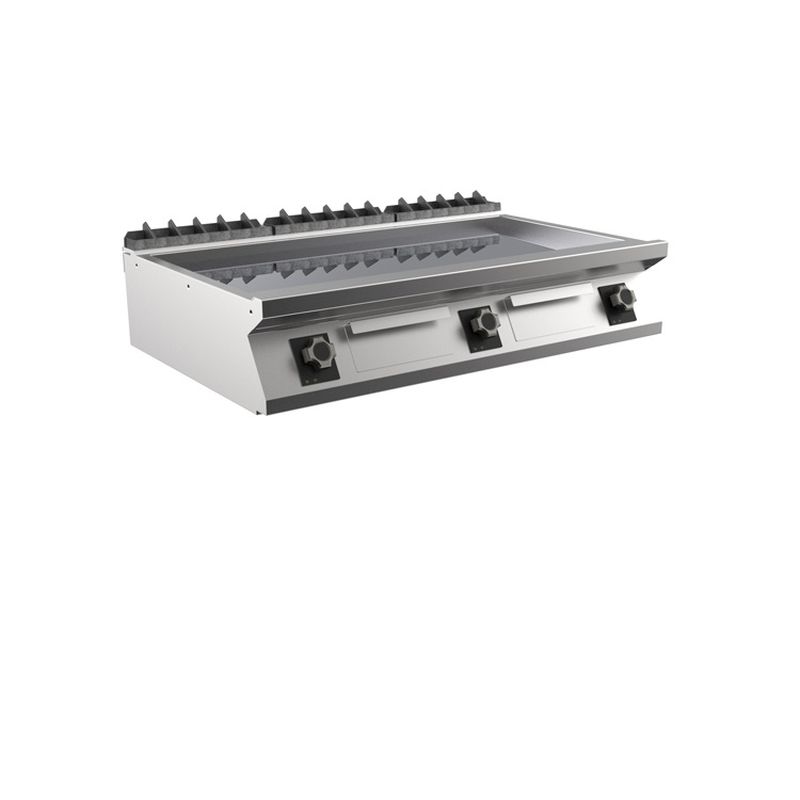 Mareno M1-700 elektrische Grillplatte mit glatter, matter Chromplatte, 120cm Image