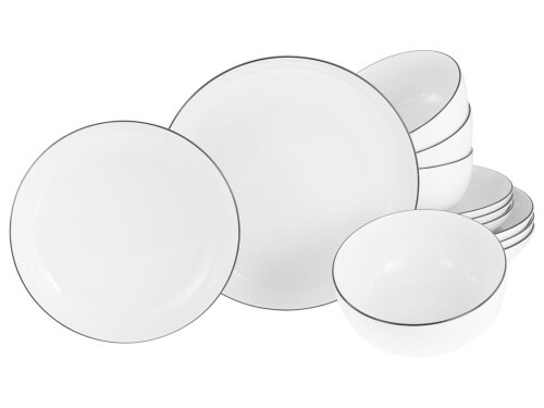 CreaTable AllRound Black Line Tellerset 12-tlg Porzellan Image