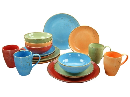 CreaTable Nature Collection Mediterran Kombiservice 16-tlg Steinzeug Image