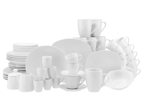 CreaTable Square Weiss Kombiservice 62-tlg Porzellan Image