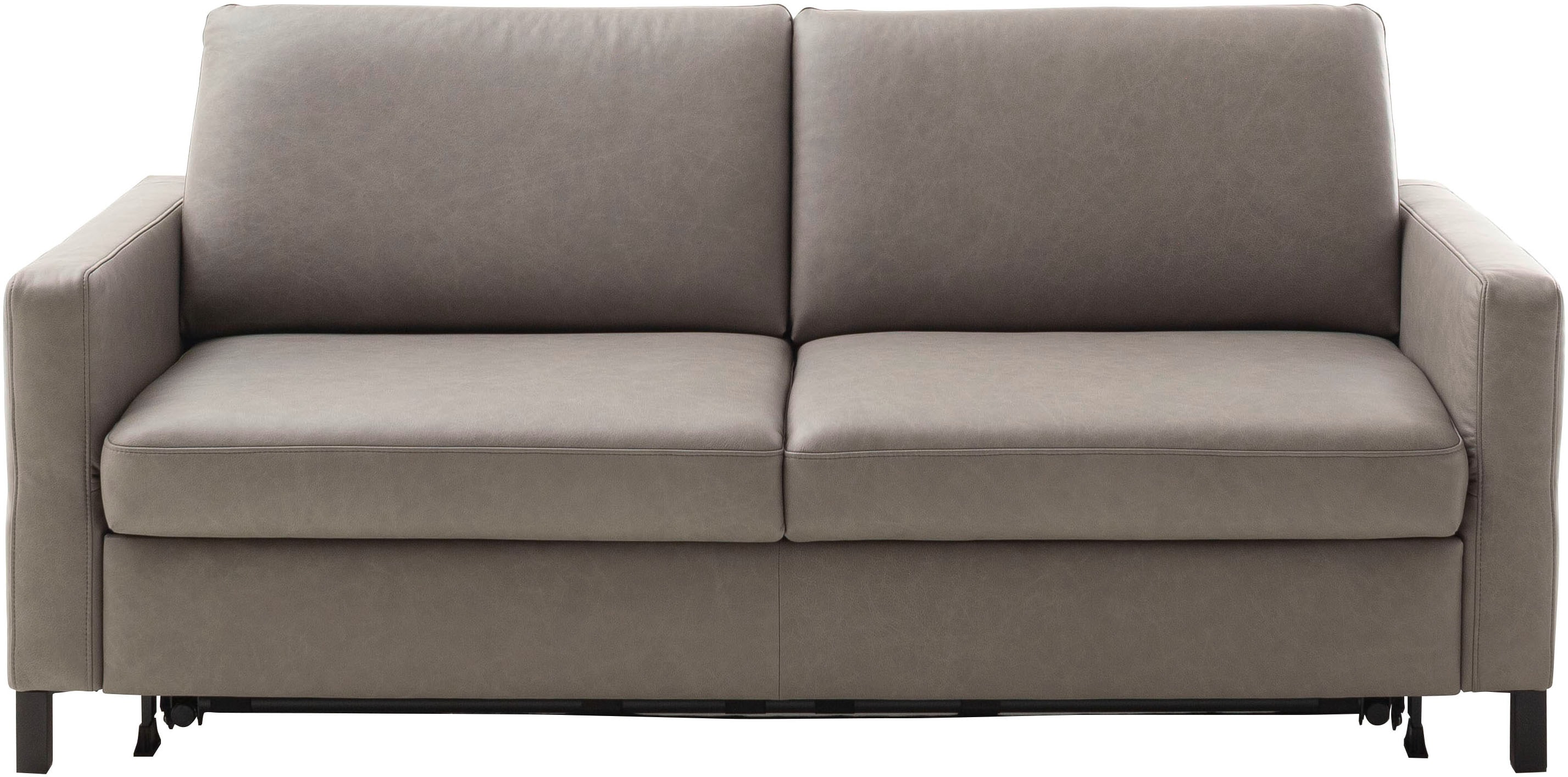 Schlafsofa HOME AFFAIRE "Calestra, 2-Sitzer mit Kaltschaummatratze, Breite 168 cm", elephant, B:168cm H:86cm T:102cm, 100% Leder, Sofas, Schlafsofa