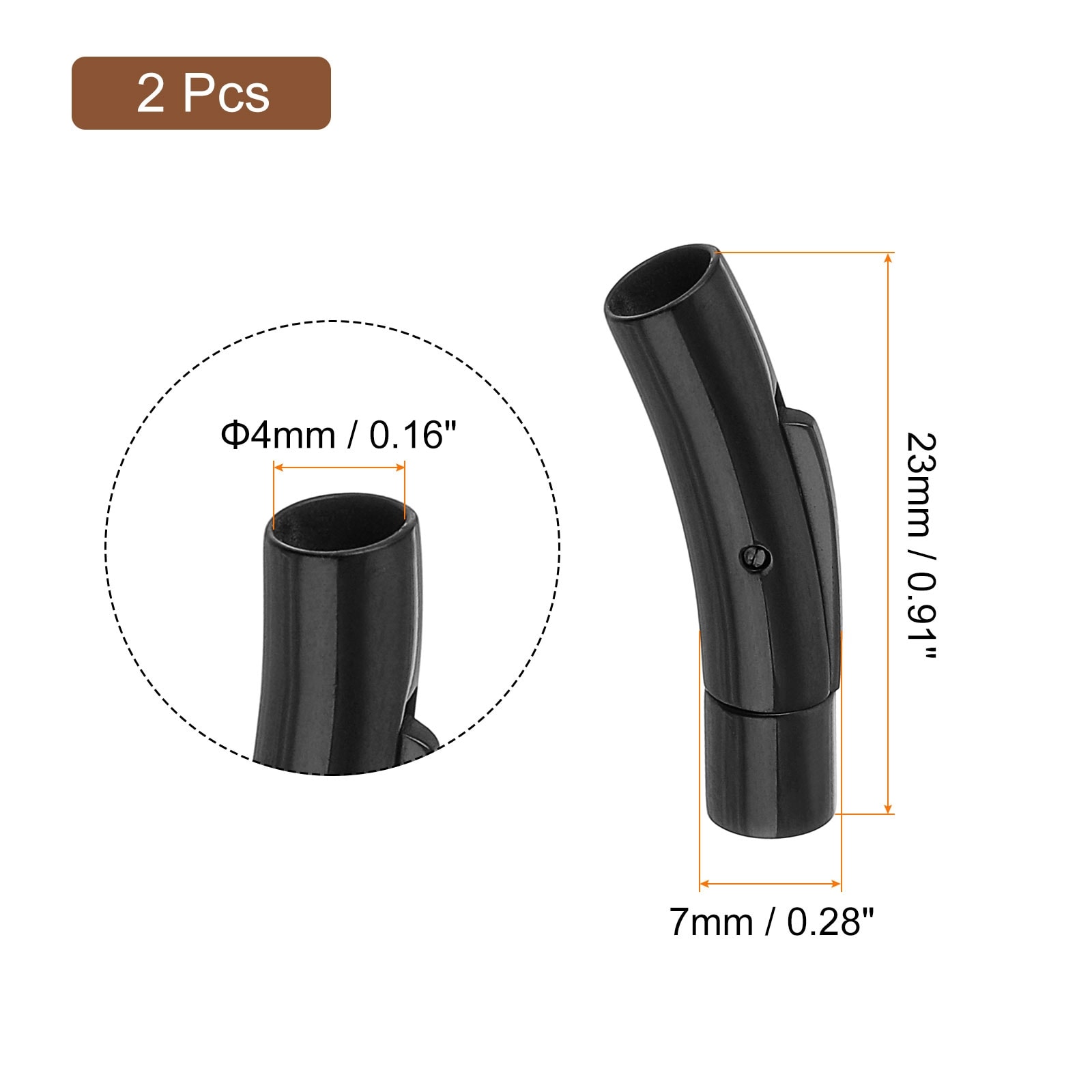 Leather Cord End Clasp, Column Clasps Connectors, Stainless Steel Clasps Closures Leather Cord Buckle