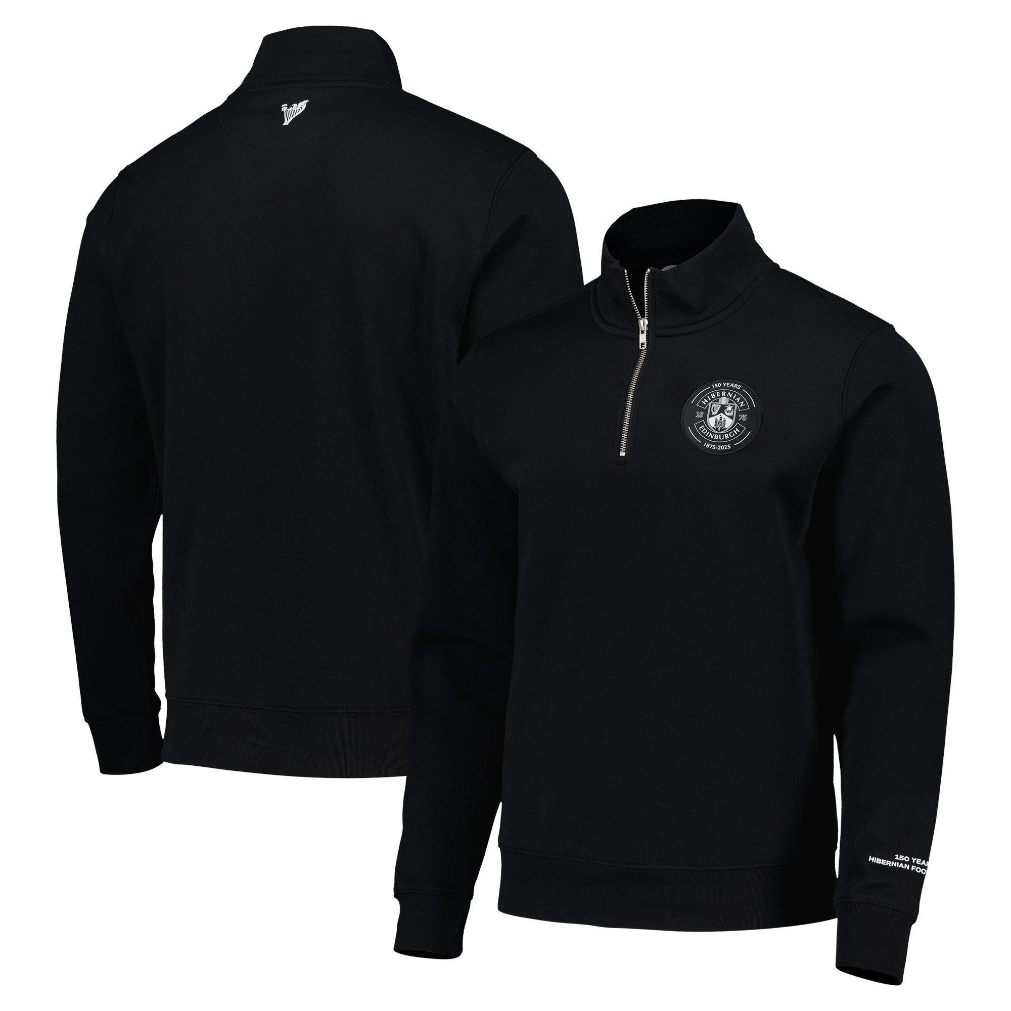 150 Jahre Hibernian 1/2 Reißverschluss Sweater - Schwarz - Unisex Image