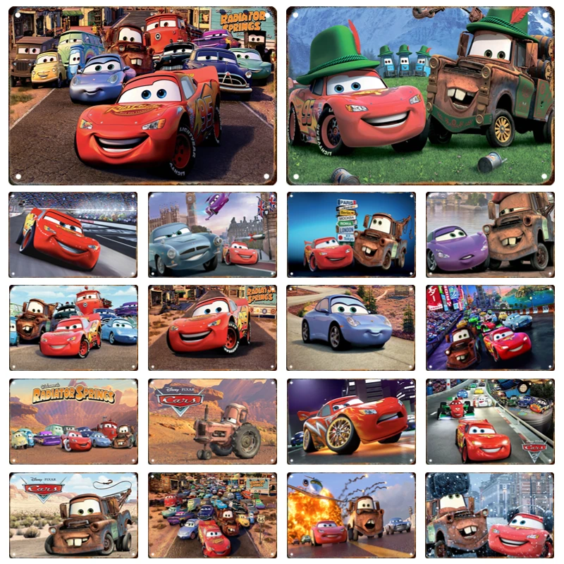 Auto Club Poster Metall Zinn Zeichen Vintage Disney Racing Plaque Garage Bar Kinderzimmer Moderne Wand Kunst Dekorative Panel Wandbild Geschenk