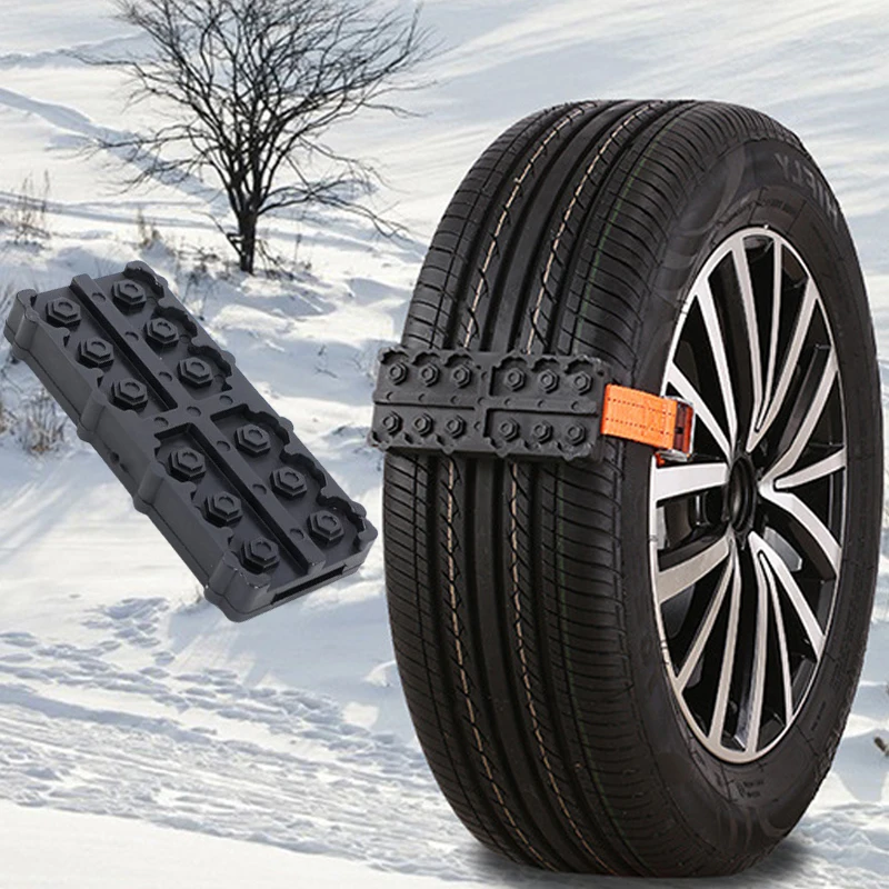 Notfallrettungswerkzeug, Autoreifen, Schneeketten, Riemen, rutschfeste Ketten für Schnee, Sand, Schlamm, Eis, Traktionsblöcke für Jeep Image