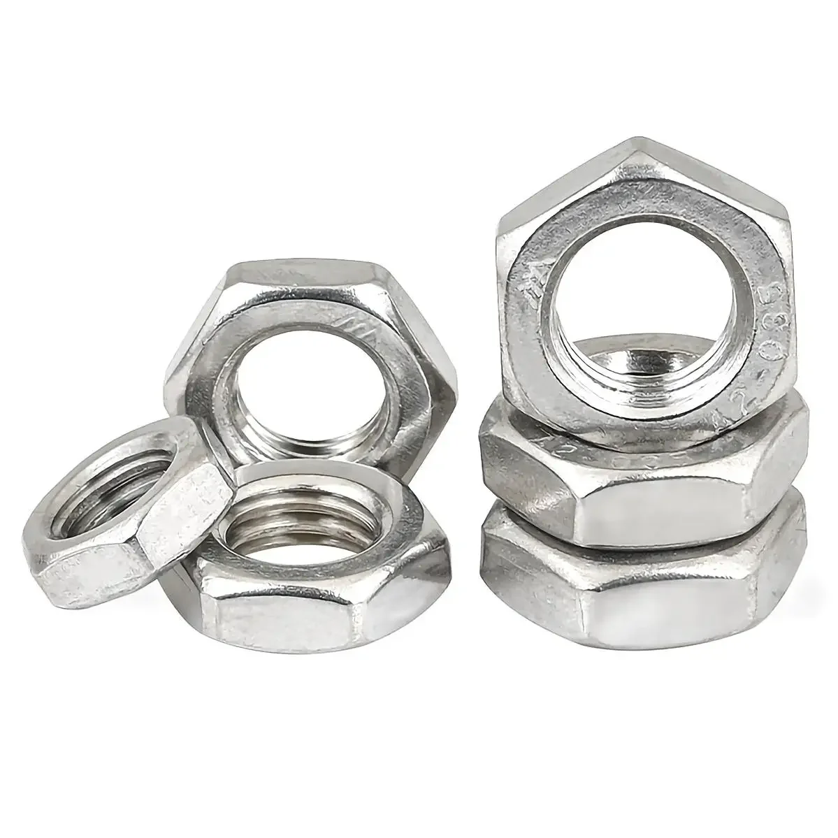 Dünne Mutter mit Linksgewinde aus Edelstahl 304, Gegenmutter, M6, M8, M10, M12, M14, M16, M18, M20 Image