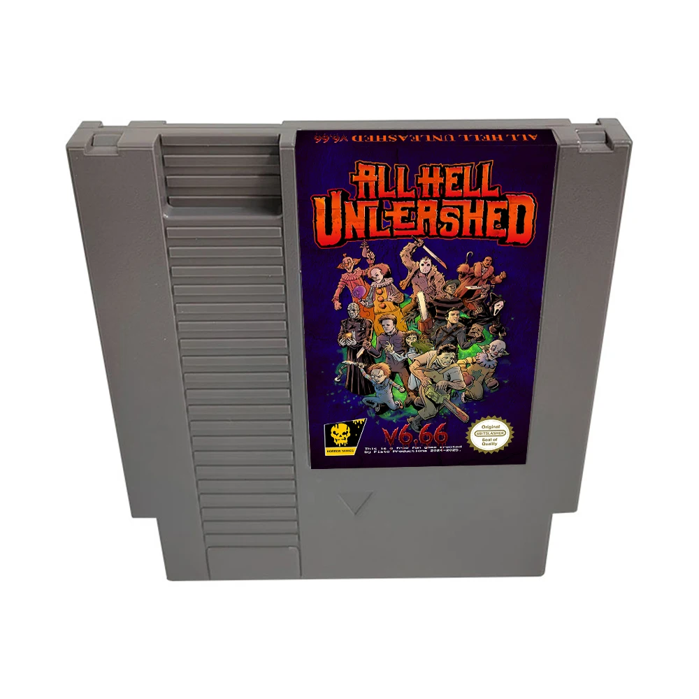 All Hell Unleashed v6.66 - A Brand NEW NES Game Cartridge 8 Bit 72 Pin Video Game Cart For Original NES Game Console