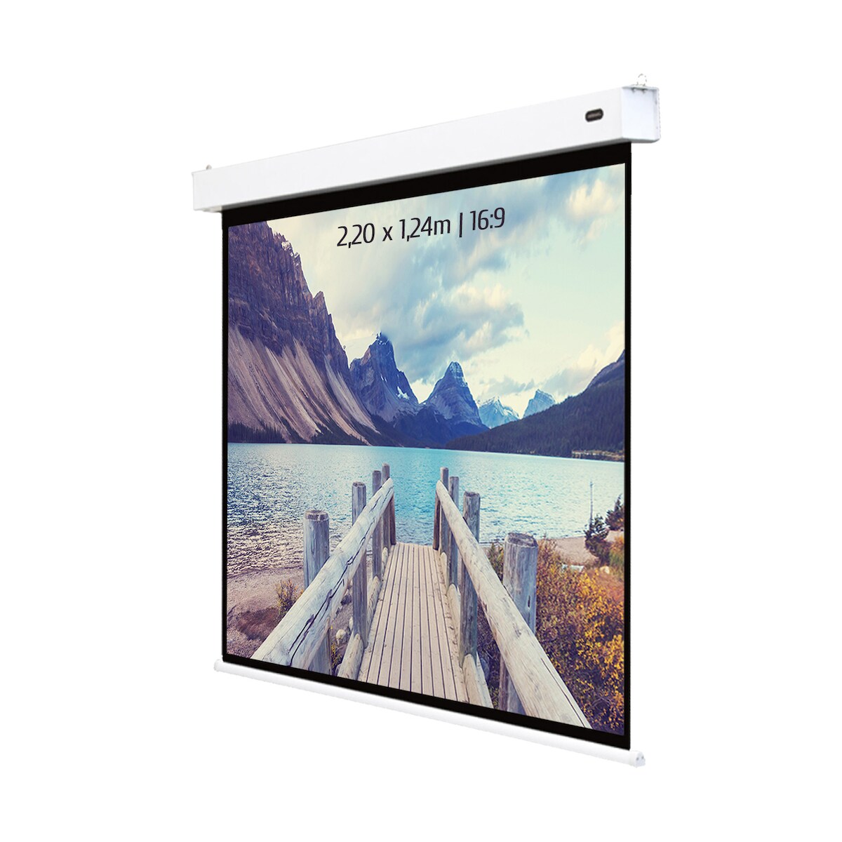 KIMEX - Motorisierte Projektionswand mit Akku 2,20 x 1,24m - Format 16:9 Image