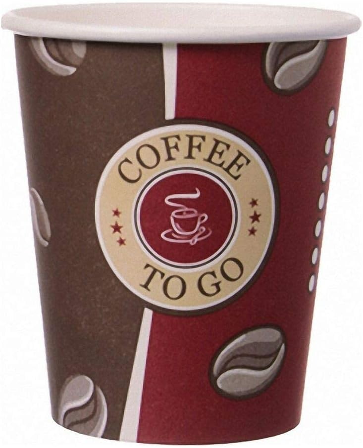Lauroo 400 Stk. Kaffeebecher Trinkbecher "Coffee to go", Pappe beschichtet, 8oz., 200 ml Image