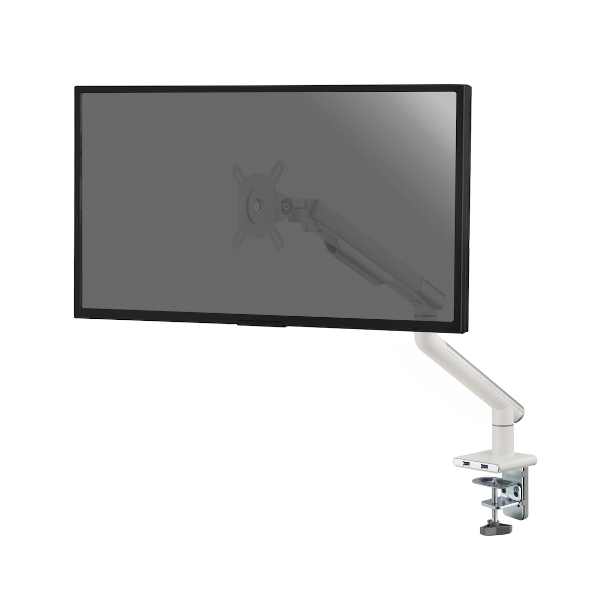 KIMEX - Full Motion Desktop-Halterung für 17"-32" PC-Monitor mit USB, Weiß Image