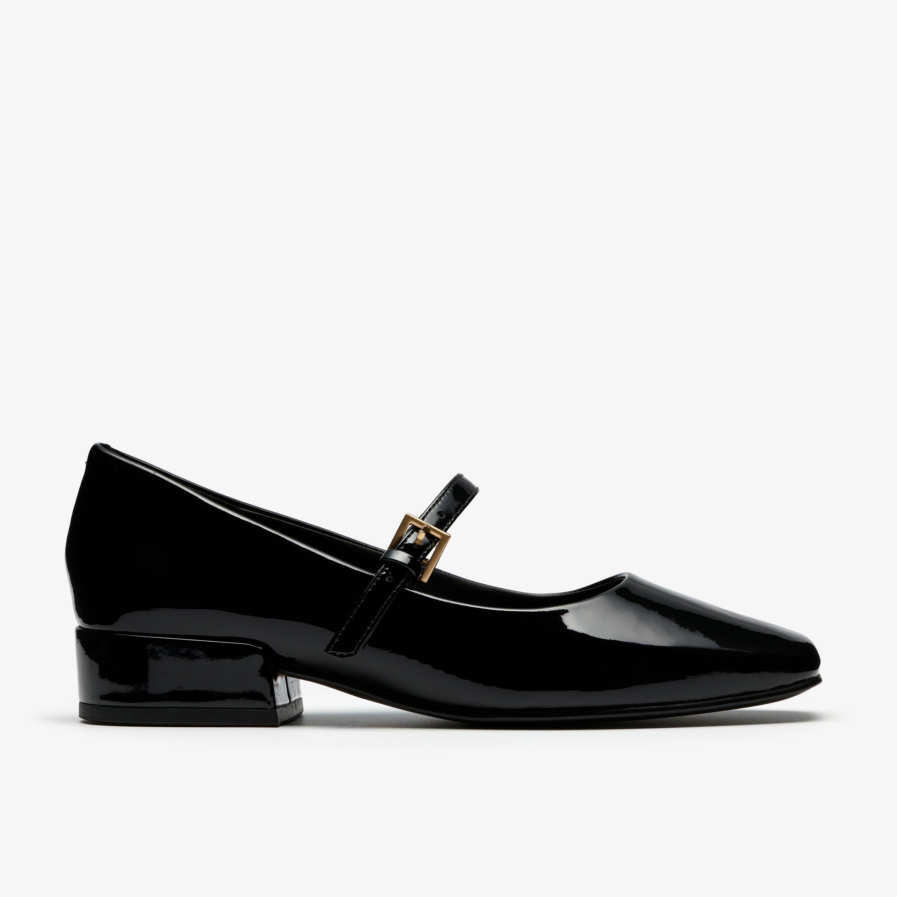 Seren30 Schnalle Schwarze Lackschuhe