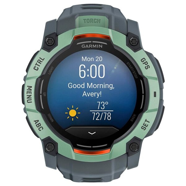 GARMIN Smartwatch GARMIN Instinct 3 AMOLED 50 mm grün, schwarz grün