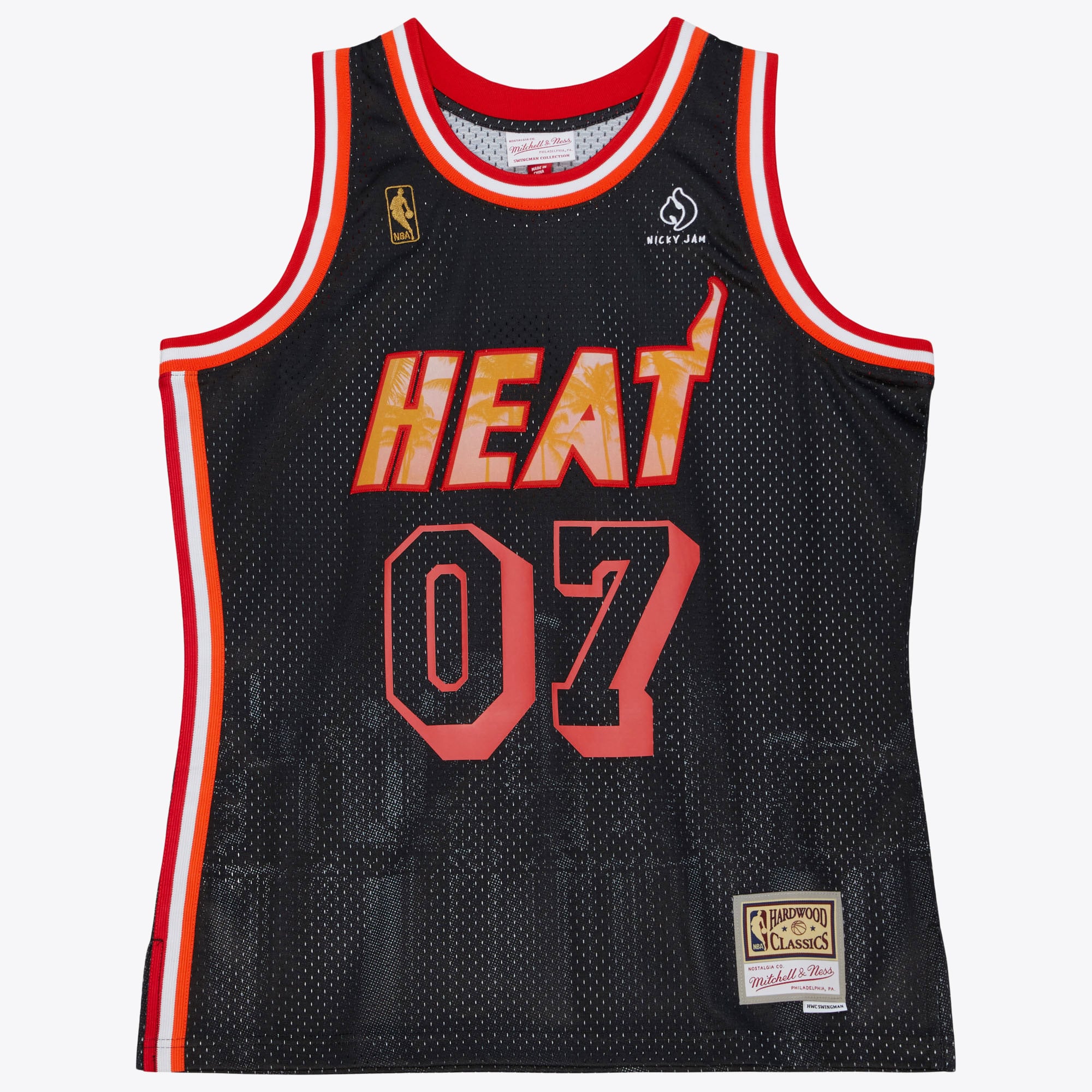 Maillot Swingman Miami Heat x Nicky Jam Mitchell & Ness – Noir - Homme Taille: S