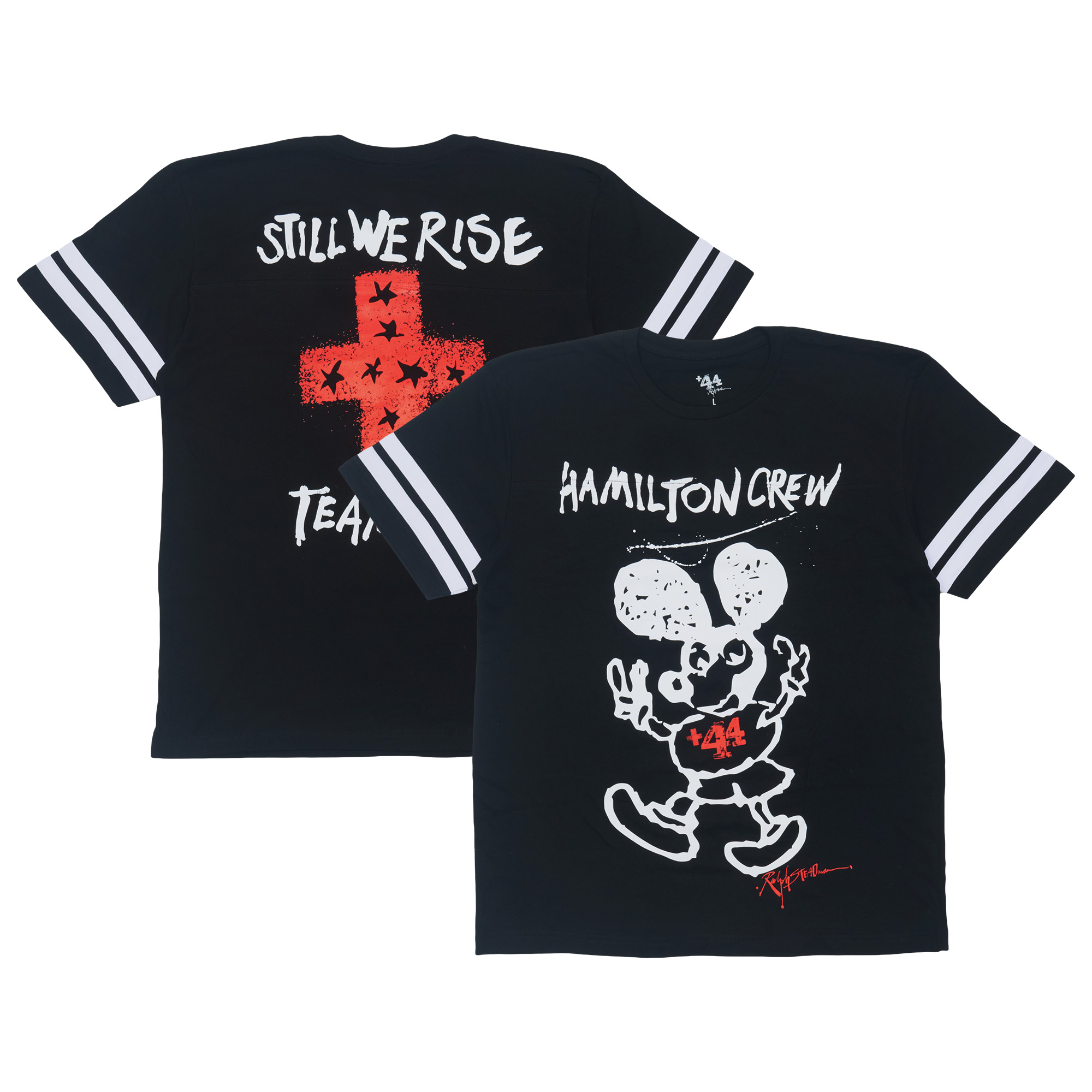 +44 Lucky Mouse Kurzarm-T-Shirt – Unisex – Schwarz Image