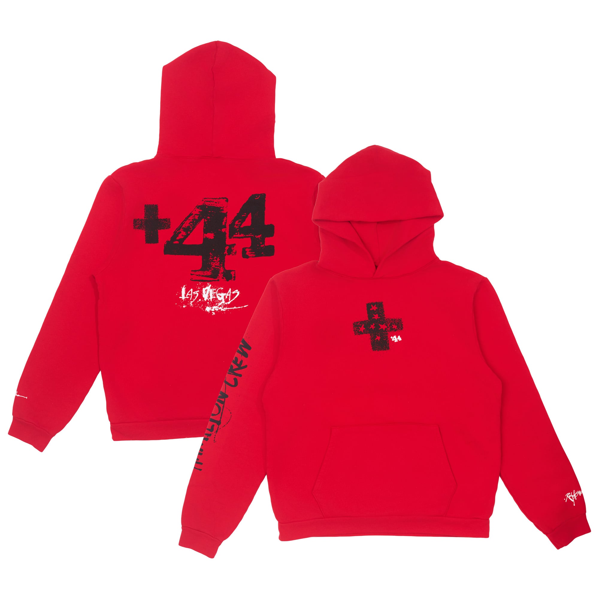 Sweat à capuche Vegas Dayz +44 - Unisexe - Rouge cerise - unisexe Taille: L