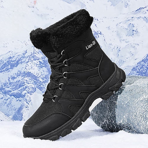 Weiße Herren-Winterstiefel – isoliert und wasserdicht, ideal für Winterwanderungen, Outdoor-Abenteuer und Schneewetter Image
