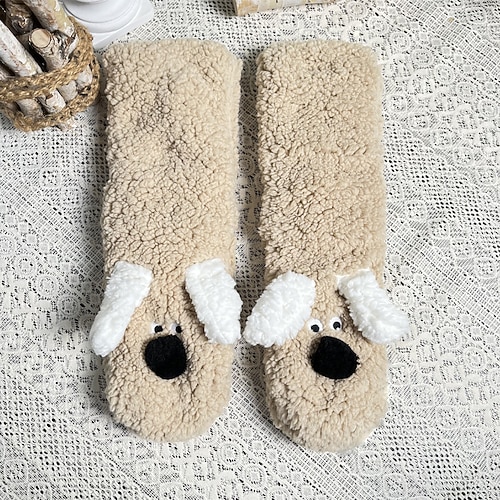 Kuschelige, dicke Socken für Damen, warme Winter-Schlafsocken, weiche Haussocken, bequeme Loungesocken für die Zeit nach der Geburt, Thermosocken für drinnen Image