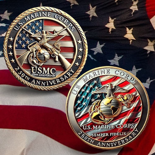 250. Jubiläum US Gedenkmünze Sammlermünzen langlebige Metall Prägemünzen für Sammler Geschenkidee patriotisches Militärthema Semiquincentennial Image