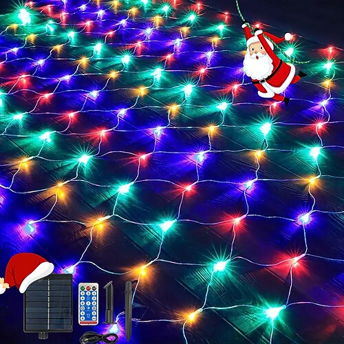 Außen solar Netzlichter verbindbare wasserdichte Lichterkette klarer Draht mit 8 Modi zeitgesteuerte Fernbedienung Innenhof Garten Rasen Party Hochzeit Feiertagsbaum Dekorationslichter Requisiten Image