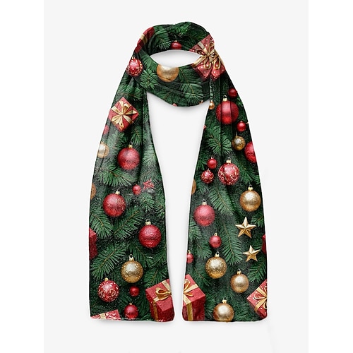 Weihnachtlicher Samtschal für Damen – weicher, flauschiger Stoff mit verschiedenen festlichen Motiven, perfekt für die Feiertage und die Wintermode. Image