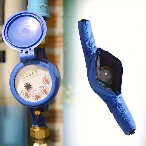 Außenabdeckungen für Zähler zum Schutz vor Winterfrost, abnehmbarer, isolierter Polyester-Rohrschutz für Druck-Vakuum-Unterbrecher Rückflussverhinderer, wetterfeste Frostschutzbeutel für kalte Image