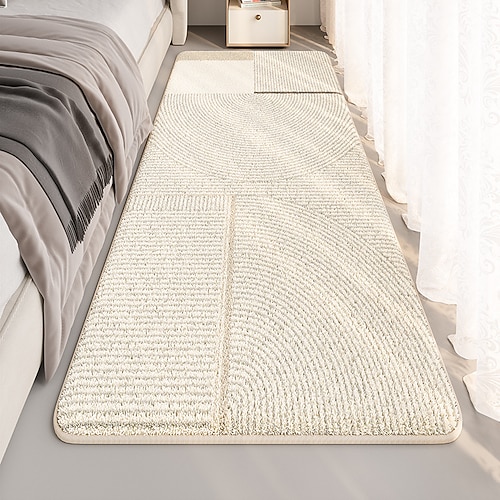 Läuferteppich, minimalistisches Linienmuster, Schlafzimmerteppich, Bettvorleger, lange Balkon- oder Fensterbankmatte, japanischer Stil, weicher, strapazierfähiger und vielseitiger Teppich für die Image