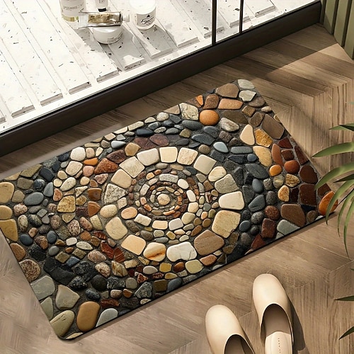 Schnell trocknender absorbierender rutschfester Badematte Badezimmer Duschbodenmatte für Badewanne Spüle Eingangsbereich Diatomit 20 x 31 Zoll Image