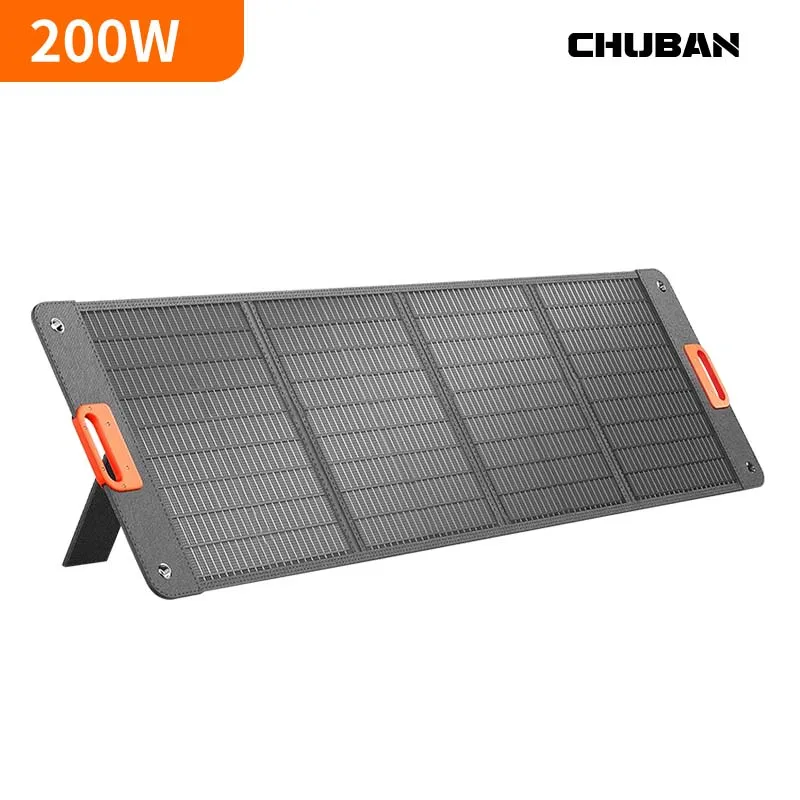 200 W faltbares Solarpanel, tragbar, zum Aufladen von Camping-Stromgeneratoren im Freien Image