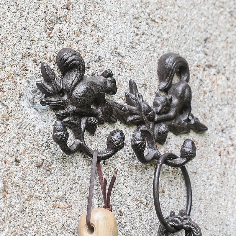 Amerikanischen Stil Gusseisen Eichhörnchen Haken Eingang Kleiderhaken Wohnzimmer Eingang Wand Hängen Kleiderbügel Schlüssel Wand Hängen