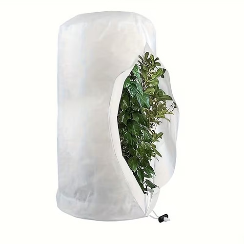 2 Stück wiederverwendbare Pflanzenschutzbeutel mit Kordelzug zum Schutz vor Frost und für Sträucher und Bäume im Freien. Image