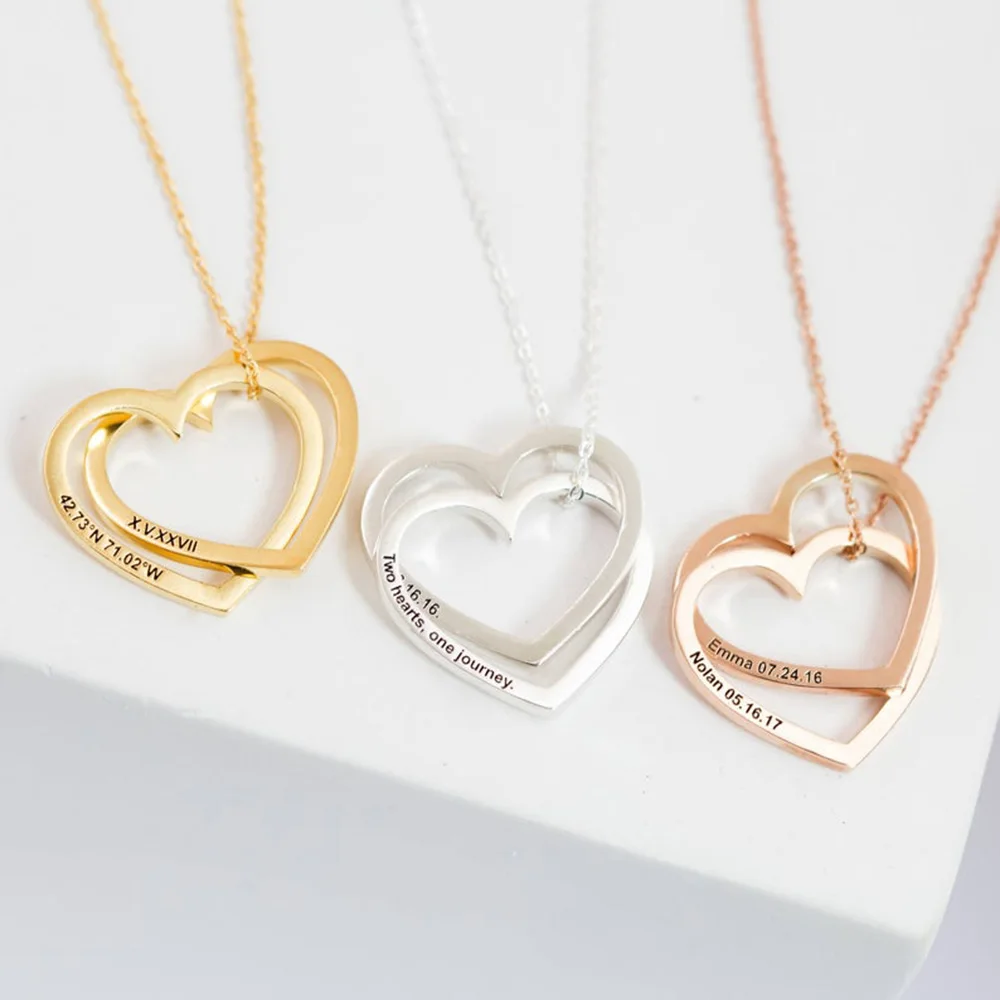 Collana con nome personalizzato a forma di cuore Ciondolo personalizzato a forma di cuore con ciondolo sussurro, regalo per sorella e mamma