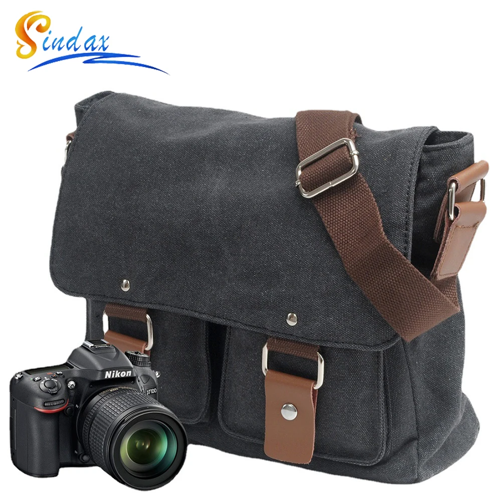 Leinwand Kamera Tasche Fotografie Taschen Casual Retro Schulter Messenger Rucksack für Canon 600D 700D Nikon Sony DSLR Kamera Fall