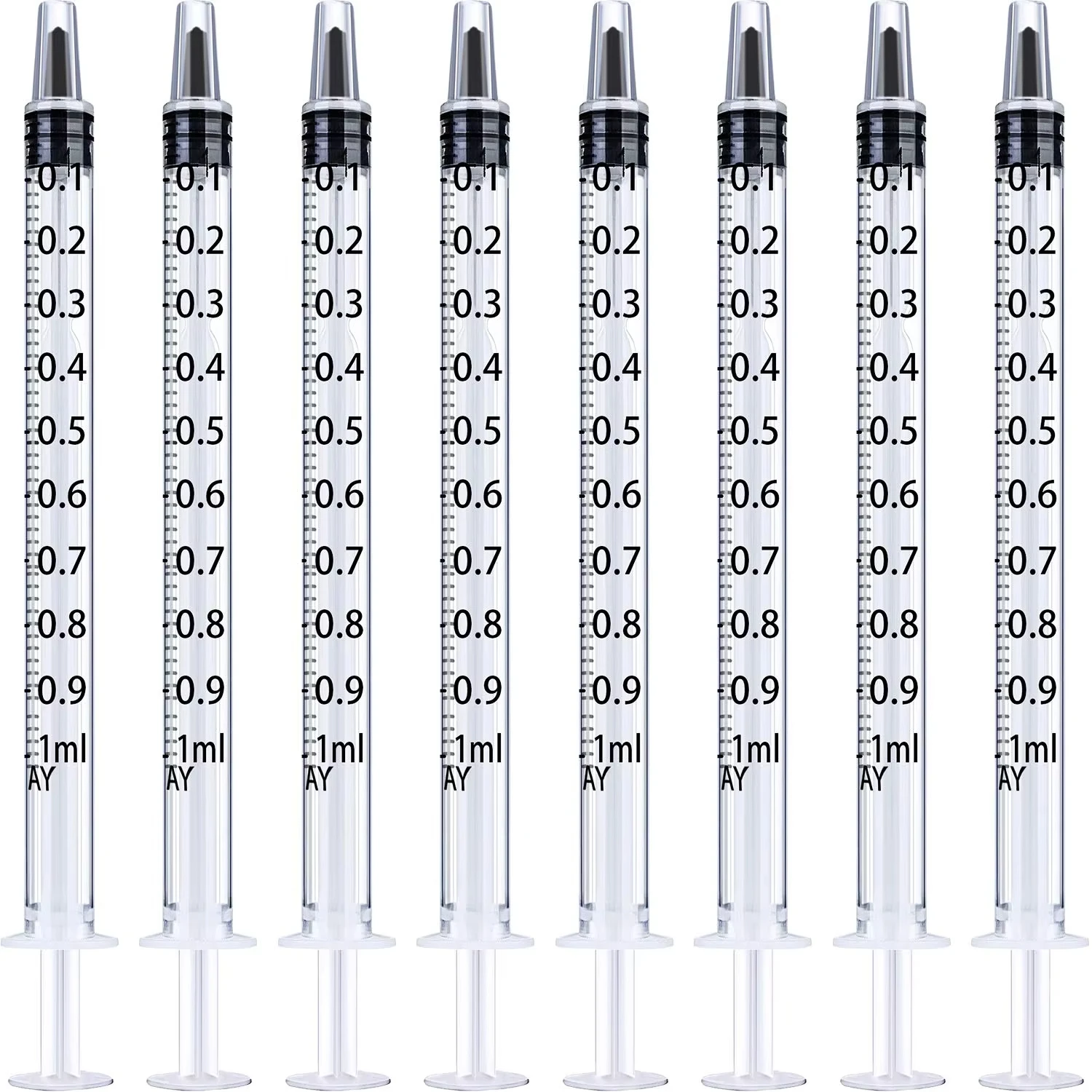 1 ml/cc sterile Einweg-Luer-Slip-Spritze aus Kunststoff, einzeln verpackt für Flüssigkeitsmesswerkzeuge, 100 Stück Image