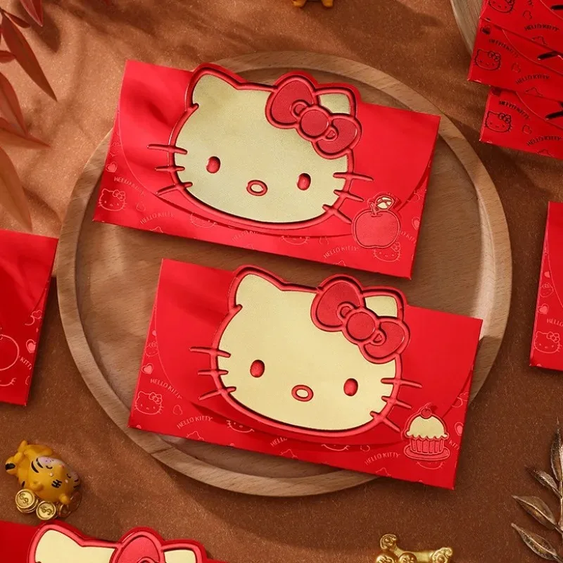 Hello Kitty Sanrio Animation peripherer Cartoon süßer roter Umschlag kreative Persönlichkeit kawaii roter Umschlag Weihnachtsglückstasche