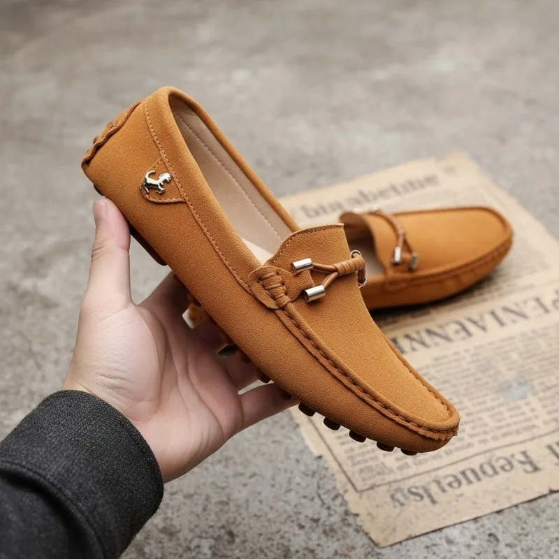 MAEDEF Herrenschuhe, Slipper, weich, leicht, zum Fahren, Büro, für Herren, bequeme Wildleder-Slipper, zum Gehen, Freizeitschuhe, Herren-Loafer