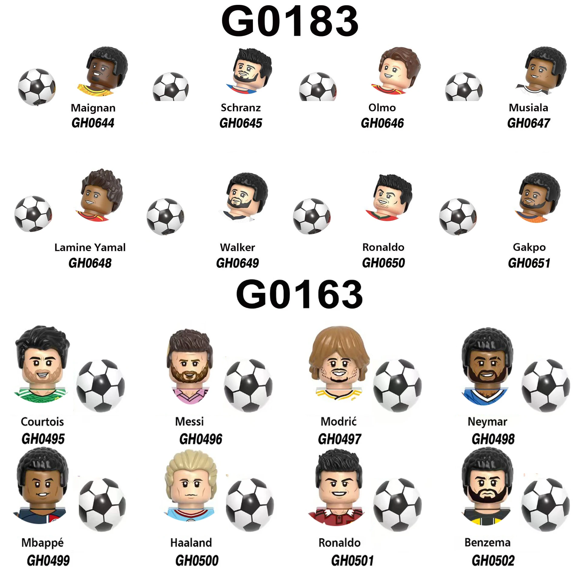 G0103 G0163 G0183 Fußballspieler Bausteine Montieren Ziegel Mini Action Spielzeug Figuren Kleine Puppen Geschenke Für Kinder Kinder Image