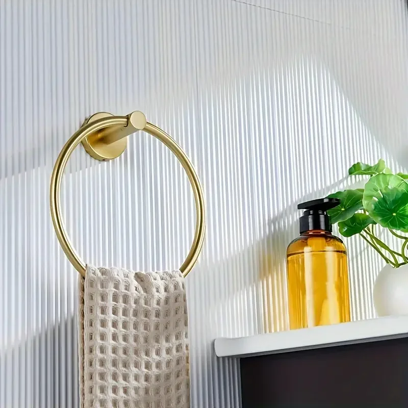 Anneau porte-serviettes de salle de bain, crochet, accessoires de quincaillerie, support de rangement, porte-serviettes en acier inoxydable 304, porte-serviettes rond moderne