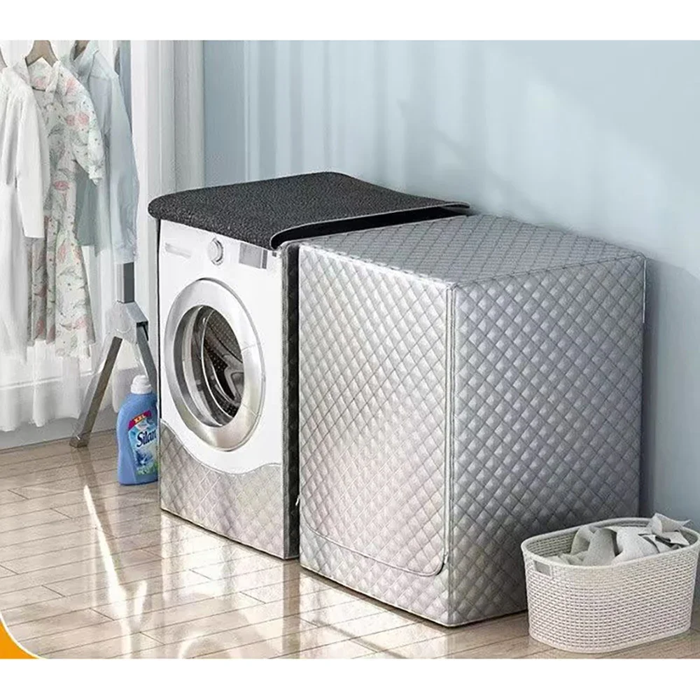Housse pour lave-linge/séchoir en velours et épaississement, protection solaire, isolation thermique et couvertures imperméables pour lave-linge et sèche-linge, machine à laver