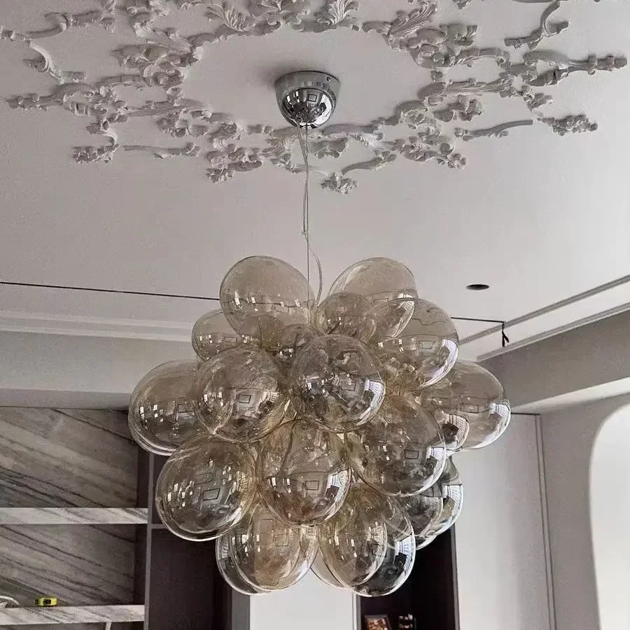 Nordic Ballon Blase Beleuchtung Junge kinder Schlafzimmer Kronleuchter für Wohnzimmer Restaurant Trauben Glas Led Kinder Kronleuchter Image