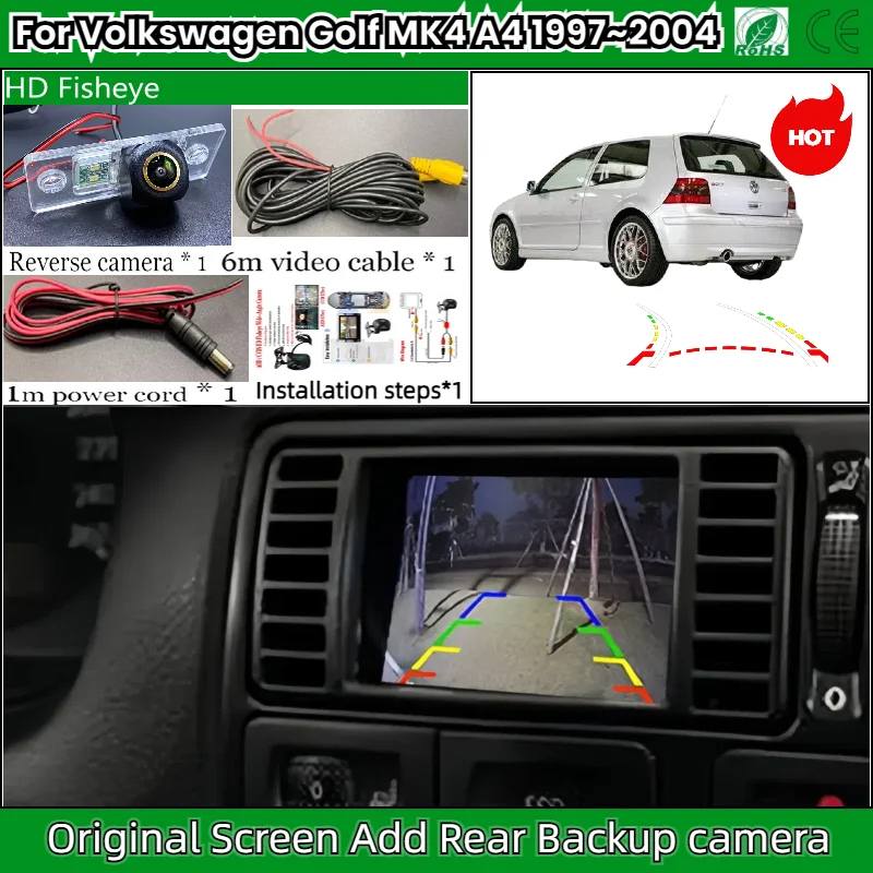 Rückfahrkamera für Volkswagen Golf MK4 A4 1997 ~ 2004 OEM-Bildschirm hinzufügen Backup-Rückfahrkamera HD-Nachtsicht Image