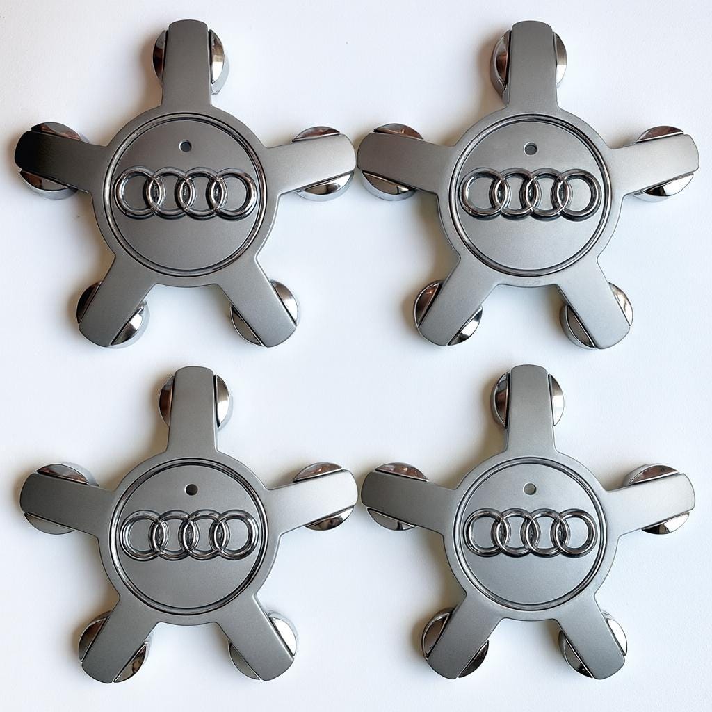 4 coprimozzi Audi 135 mm 4F0601165N | Set di coprimozzi, copricerchi, coprimozzi | Coprimozzi per Audi - 4 pezzi NUOVI