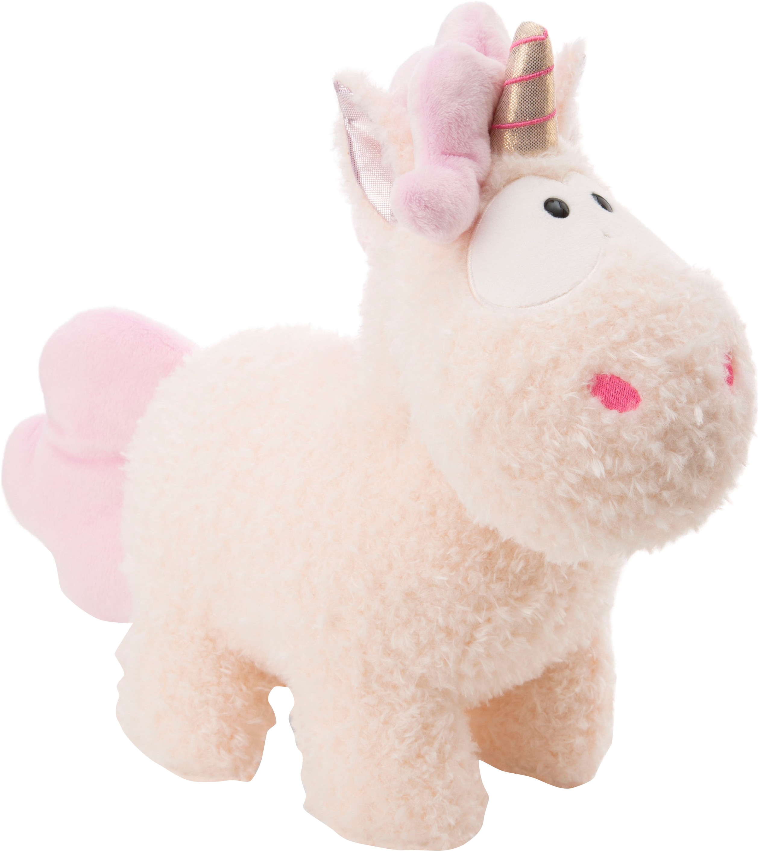 Kuscheltier NICI "Theodor & Friends, Einhorn Creamy Pink stehend 45cm GREEN", weiß, Plüschfiguren, JungenB:23cm H:45cm, Kuscheltier, B:23cm H:45cm